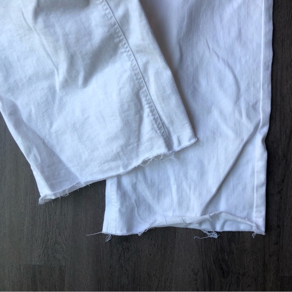 OAT New York Jeans Women’s 8/29 White Denim Wide Leg High Rise Raw Hem Coastal - Picture 3 of 8
